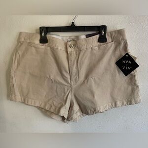 Ava & Viv Women's Beige Cargo Shorts